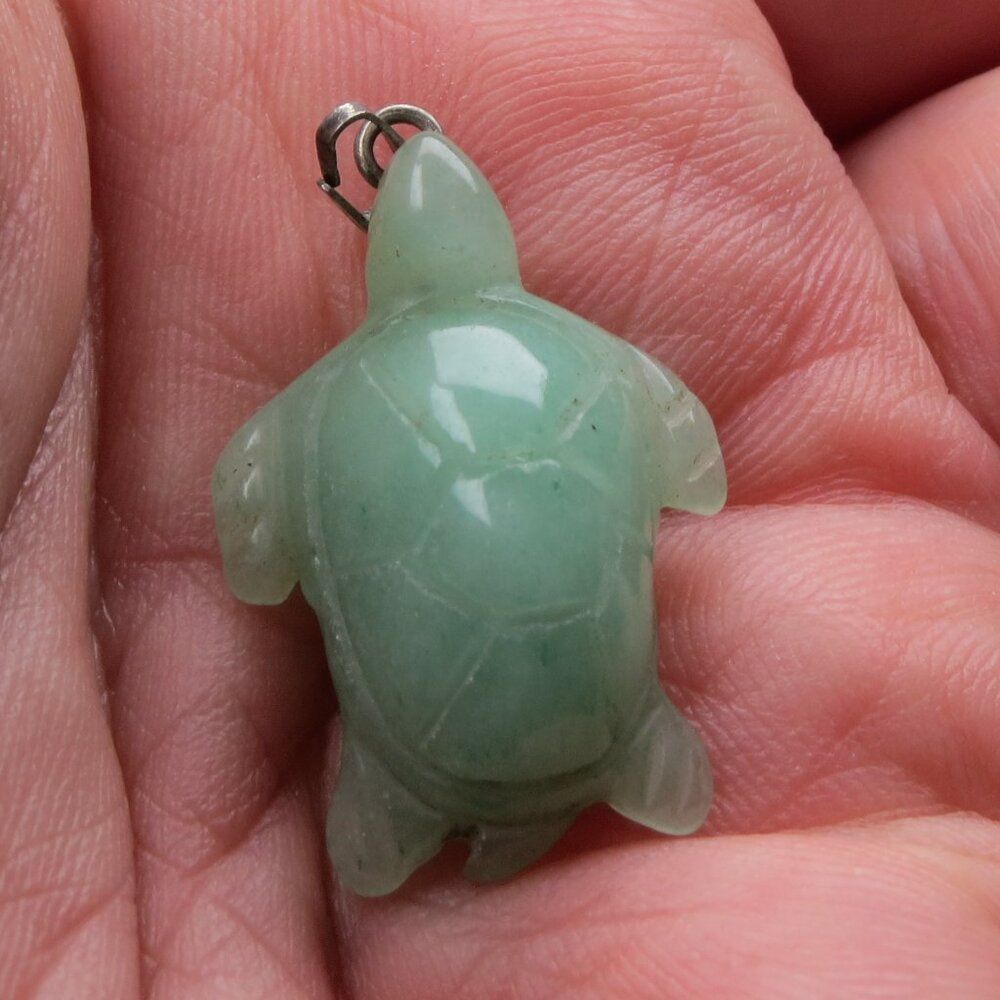 Natural Jade Turtle Hand Carved Pendent